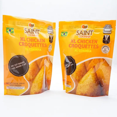 Custom beku berdiri kantong Daur Ulang Panggang Goreng Makanan Kemasan Kantong Dengan Zipper