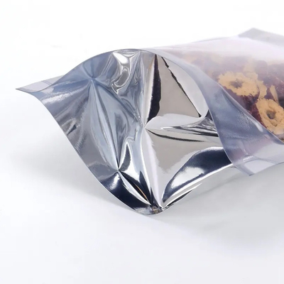 Glossy Aluminium Foil Laminasi yang Dapat Digunakan Kembali Pengiriman Makanan Ziplock Bag Yin Yang Stand Up Bag Dengan Bagian Depan yang Jelas