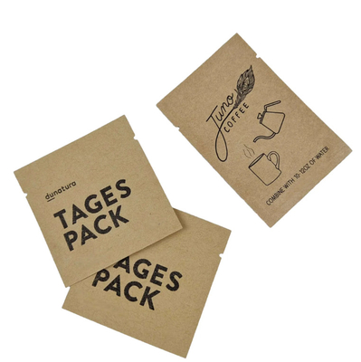 Tas kecil bersegel tiga sisi Biodegradable Custom Printing Sachet Untuk Kopi Teh Ceker Makanan ringan Kemasan Makanan Sampel Tas