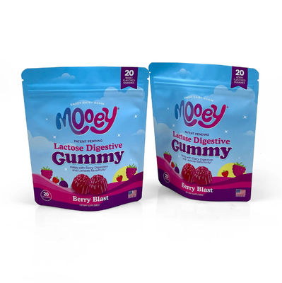 Custom Printed Moisture-Proof Mylar Stand-Up Bag Segel Zipper Bag Untuk Candy Tea Gift Nut Packaging