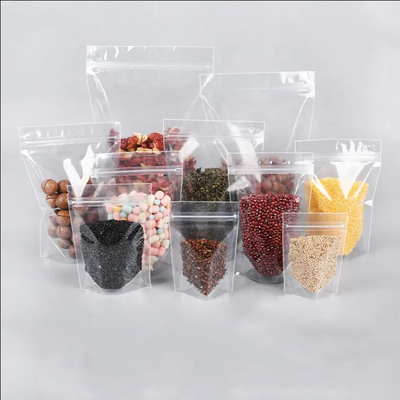 Makanan Ziplock Jelas Custom Print Berdiri Kantong Zip Lock Kemasan Plastik transparan Tas Dengan Zipper