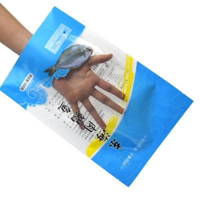 Pencetakan Kustom, Penyegelan Panas, Laminasi, Kantong Datar Nilon Anti Bocor, Kemasan Makanan Beku Daging dan Ikan Plastik, Kantong Vakum