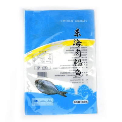 Pencetakan Kustom, Penyegelan Panas, Laminasi, Kantong Datar Nilon Anti Bocor, Kemasan Makanan Beku Daging dan Ikan Plastik, Kantong Vakum