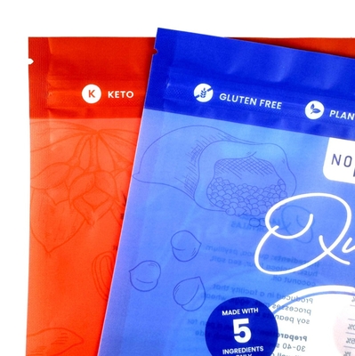 Cetak Kustom Grosir Kantong Segel Tiga Sisi, Kantong Plastik Polyethylene Food Grade, Dengan Jendela Dan Resleting Biskuit yang Dapat Digunakan Kembali