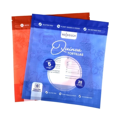 Cetak Kustom Grosir Kantong Segel Tiga Sisi, Kantong Plastik Polyethylene Food Grade, Dengan Jendela Dan Resleting Biskuit yang Dapat Digunakan Kembali