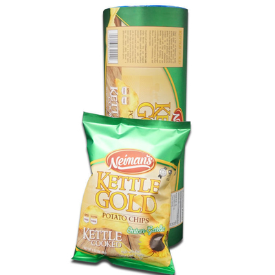 Disesuaikan dicetak High Barrier Aluminium Foil Metal Laminated Roll Film Plastik Potato Chips Packaging Bag Rollstock