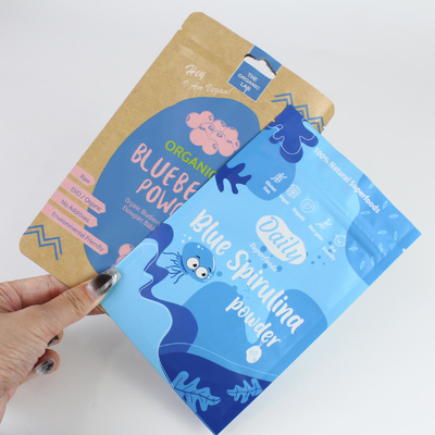Tas Tegak Logo Kustom Grosir, Kantong Kemasan Food Grade, Kantong Kemasan Bubuk yang Dapat Ditutup Kembali