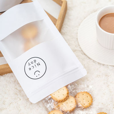 Eco-Friendly Packaging For Coffee Beans Tea Food Snacks Kraft Paper Clear Stand-Up Resealable Zip Lock Custom Logo