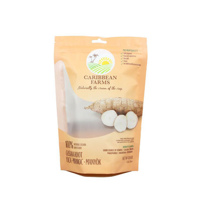 Kemasan Ramah Lingkungan Untuk Biji Kopi Teh Makanan Ringan Kertas Kraft Berdiri Jelas Resealable Zip Lock Logo Kustom