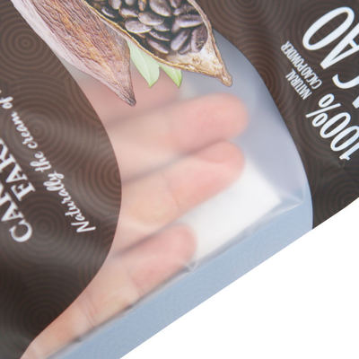 Kemasan Ramah Lingkungan Untuk Biji Kopi Teh Makanan Ringan Kertas Kraft Berdiri Jelas Resealable Zip Lock Logo Kustom