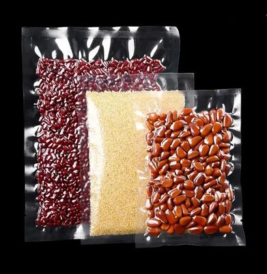 Pabrik Penjualan Langsung Custom Tiga Sisi disegel kantong kemasan makanan nilon, Kantong makanan vakum transparan tinggi, kantong plastik PE, 100pcs