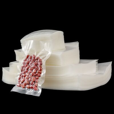 Kantong Plastik Film Poliester Transparan Bebas BPA Grosir, Kantong Vakum Food Grade, Dengan Permukaan Gravure Printing, Untuk Pengemasan Daging