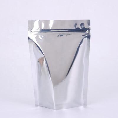 Glossy Aluminium Foil Laminasi yang Dapat Digunakan Kembali Pengiriman Makanan Ziplock Bag Yin Yang Stand Up Bag Dengan Bagian Depan yang Jelas