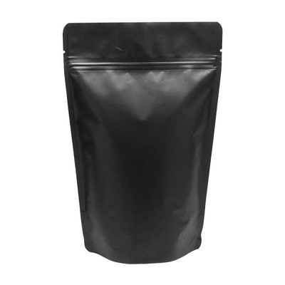 Kemasan Makanan Zip Lock Stand Up Pouch Bags Matte Black Printed Smell Proof