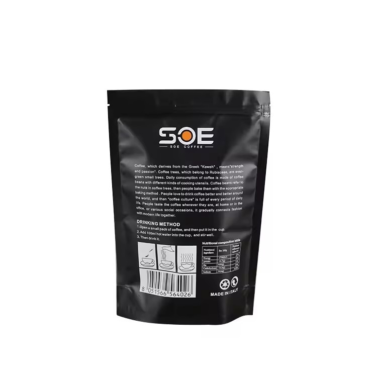 Custom Logo Standing Aluminium Foil Plastik Kemasan Makanan Kantong Dengan Zipper Kafe Kacang Mylar Bags