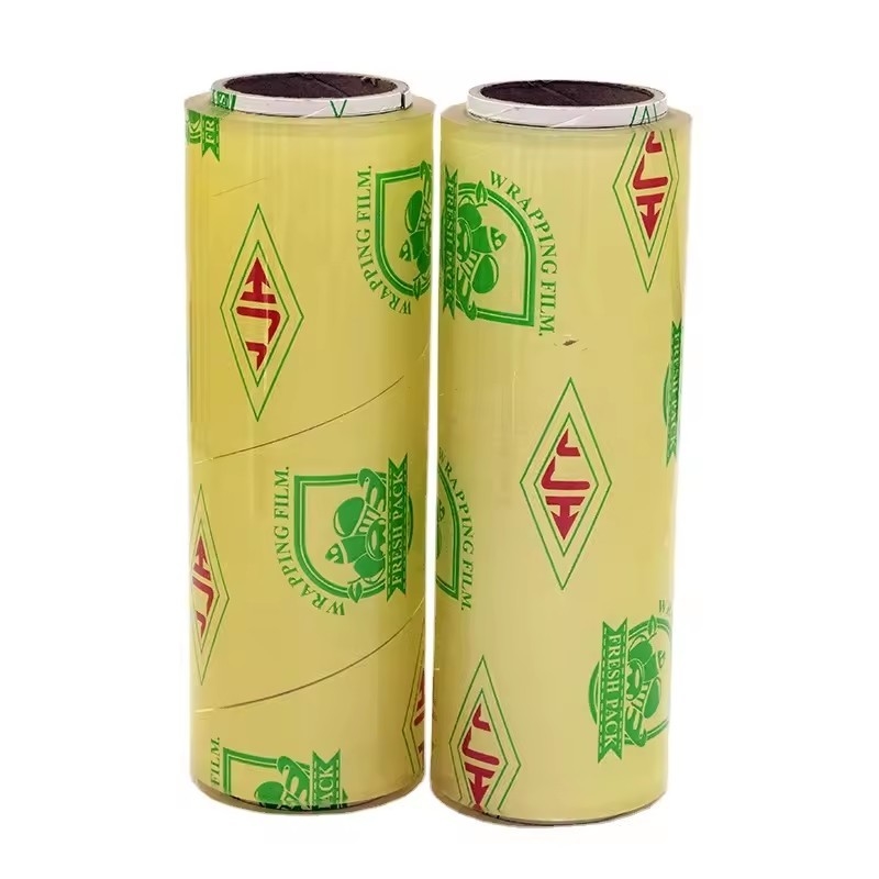Food Grade Cling Film Roll Food Fresh Keeping Plastic Wrap Cling Film Untuk Pengemasan Buah dan Sayuran Segar