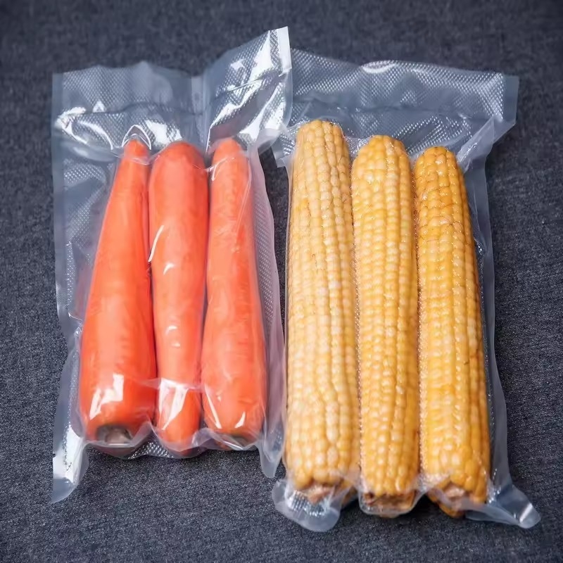 Home Storage Kantong vakum makanan plastik nilon transparan untuk kemasan buah jagung manis