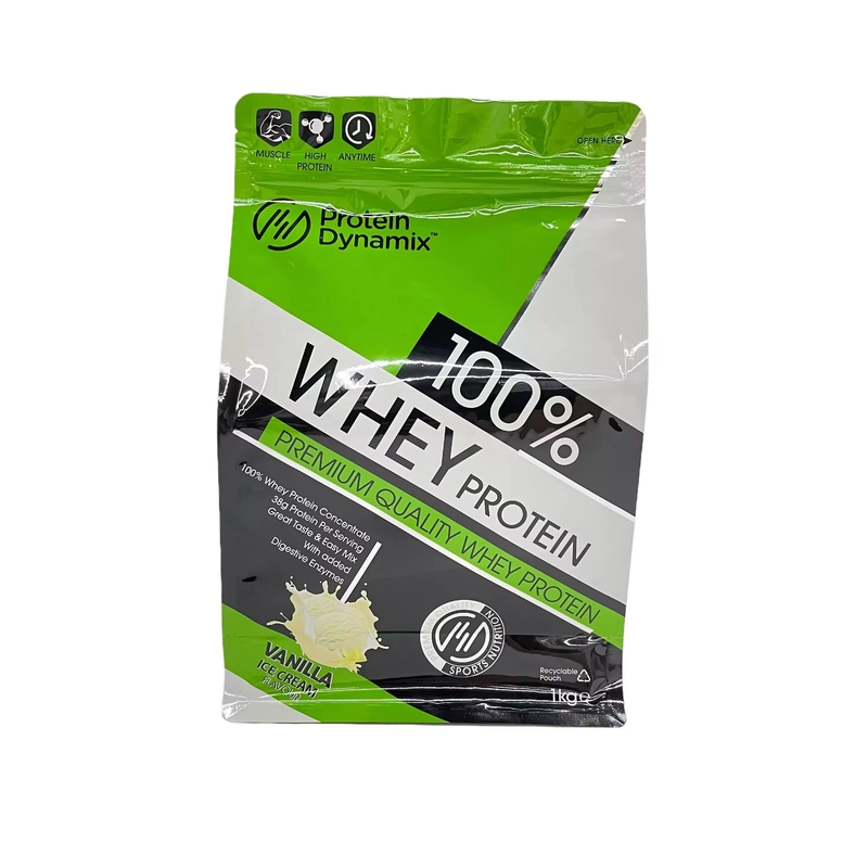 Active Protein Plus Aluminium Foil Bag Custom Printed Stand Up Whey Protein Powder Packaging Bags Bag dengan Zipper