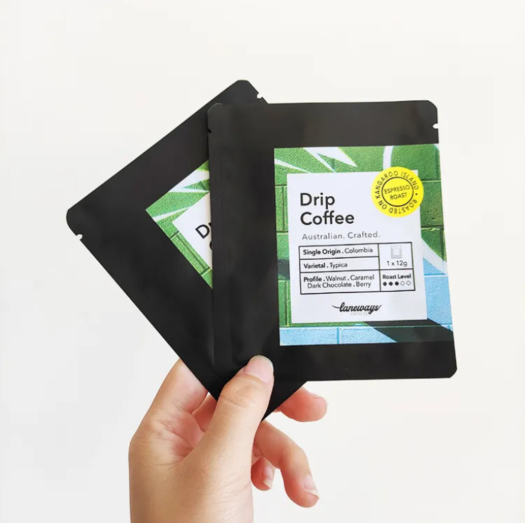 Digitally Printed 3 Side Sealed Flat Bag Bag For Drip Coffee Filter Packaging Hanging Ear Coffee Bag