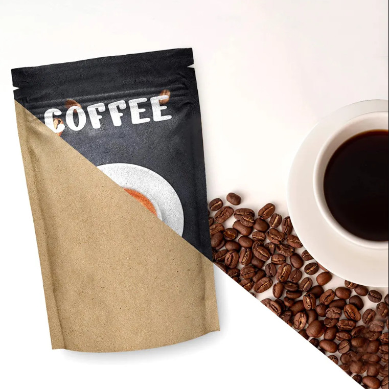 Kelembaban Proof Bau Kripik Cookie Snack Makanan Kantong Kantong Kraft Paper Stand Up Zip Lock Kantong Untuk Kantong Kemasan Kopi