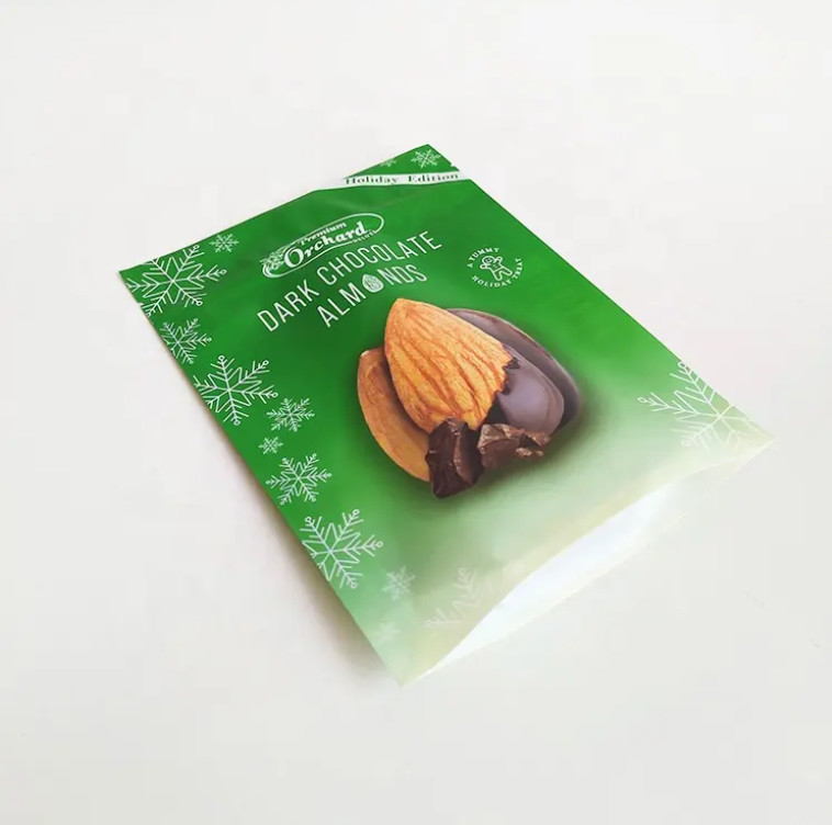 Custom Printing Stand Up Bag Zipper Nut Package Plastik Snack Almond Kacang Kacang Kemasan Kantong