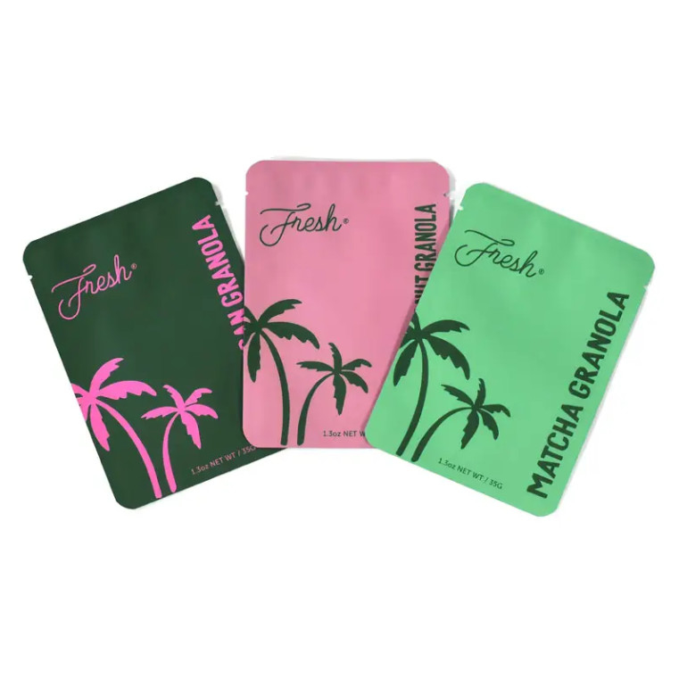Custom Printed Laminated Aluminium Foil Zip Lock Bags With Logos Mini Flat Bag Daur Ulang 3 Side Seal Zipper Bag