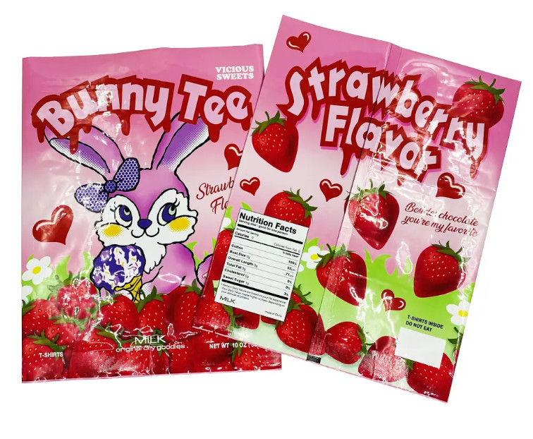 Custom Heat Seal Plastic Back Side Seal Candy Nut Mylar Bag Energy Mushroom Chocolate Bar Pengemasan Kantong Sachet