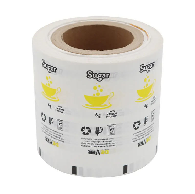 Grosir Kemasan Makanan Plastik Disesuaikan Laminated Roll Film Sugar Paper Sachet Film Kemasan Otomatis Untuk Dijual