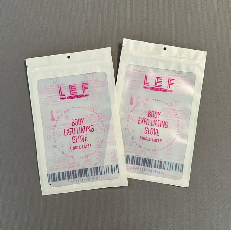 Sarung Tangan Transparan Kemasan Tas Ritsleting Frosted Untuk Gelang Kosmetik Plastik Mylar Ziplock Tas Tiga Sisi Seal