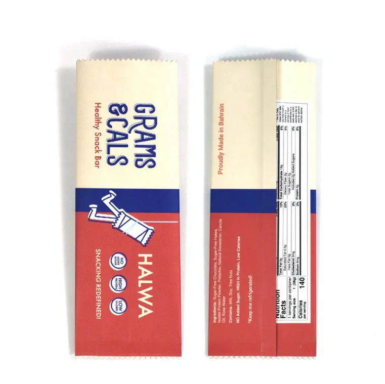 Custom Printed Serrated Edge Back Side Seal Plastik Sachet Makanan Biskuit Coklat Cereal Bar Pengemasan Mylar Bag