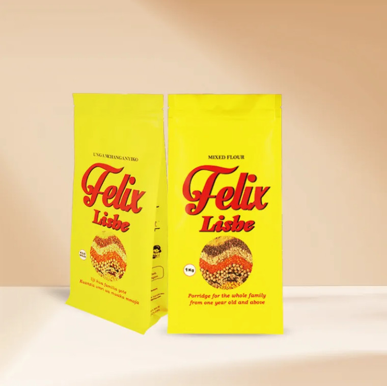 Custom Zipper Powder Flat Bottom Bag Food Nuts Storage Bags Clear Zip Lock Self Sealing Packaging Bag Side Gusset Bag