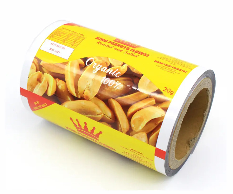 Pabrik Roll Film Cetak Plastik yang Digunakan untuk Makanan Ringan/Keripik Kentang/Pengemasan Kacang, Laminasi Kantong Kecil Makanan Ringan Pengemasan Film Roll
