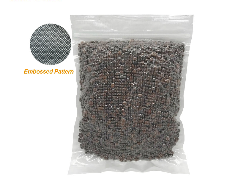 Pabrik OEM Custom Food Storage Double Zipper Embossing Nylon Vacuum Seal Bags