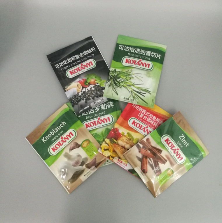 Rosemary Sliced Seasoning Plastic Packaging Sachet Kecil 3 Sisi Disegel Tas Aluminium Untuk Pengemasan