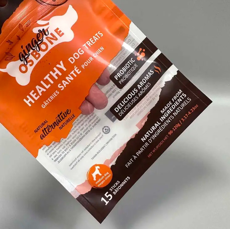 Custom Print 3 Side Seal Transparent Sachet Cat Dog Food Snack Sachet Pengemasan Mylar Bag
