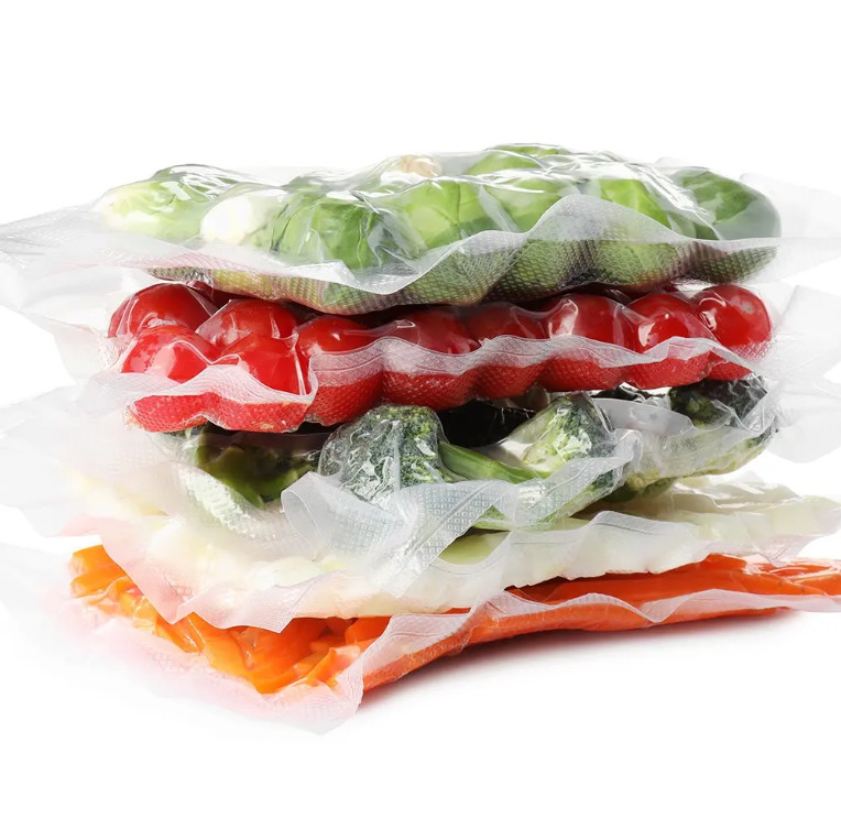 Custom 30x30cm Storage Saver Tas Kemasan Makanan Beku Plastik Transparan Nylon Vacuum Seal Bags Untuk Makanan Daging Ikan Dan Kacang