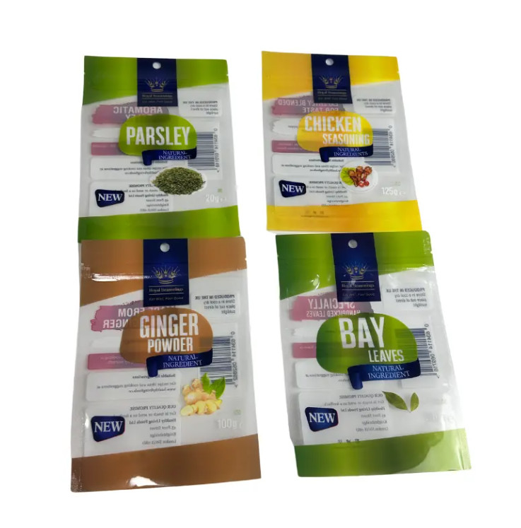 Custom Printed Sachet Laminated 3 Side Seal Plastik Bag Spice Seasoning Sachet Edible Packaging Ziplock Mylar Bag