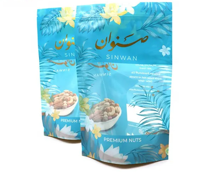 Tas Plastik Khusus Tas Kemasan Makanan Plastik Foil Aluminium Mylar Zipper Ziplock Tas Berdiri Kantong Doypack Untuk Kacang-kacangan Snack