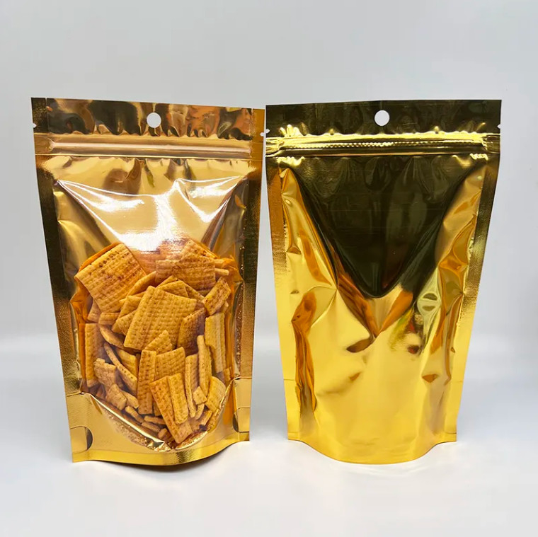 Baru transparan PE Plastik Stand-Up Zipper Bag Dengan Perak Gravure Printing Food Packaging Untuk Gula Dan Jelly