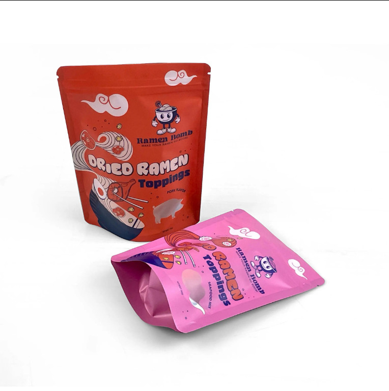 Kantong Plastik Segel yang Dapat Digunakan Kembali Biskuit Sarapan Makanan Stand-Up Kantong Kantong Kemasan Segel Buktinya Kelembaban