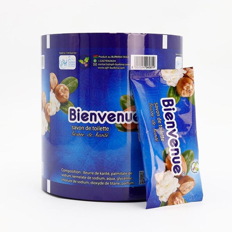 Penjualan Panas Kustom Dicetak Dilaminasi Food Grade Plastik Roll Film Kemasan Fleksibel Untuk Pembungkus Sabun